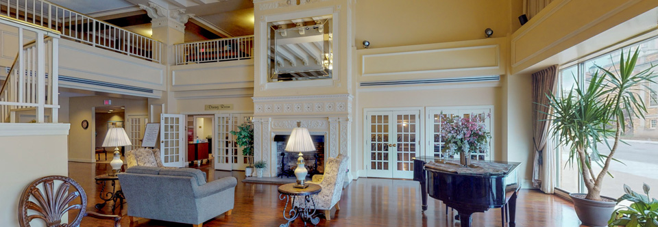 The grand living room at the Leland Legacy